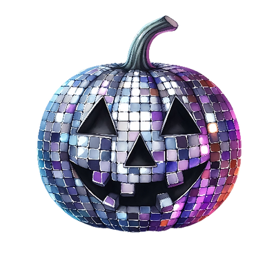 Disco Pumpkin 32 Halloween DTF (direct-to-film) Transfer