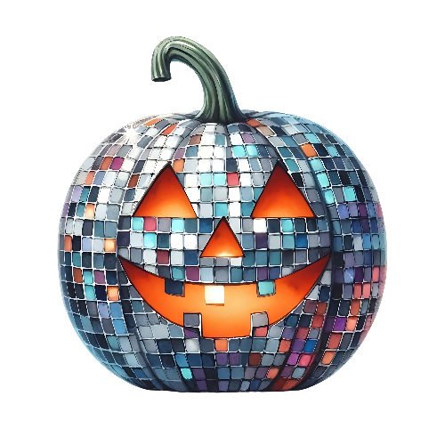 Disco Pumpkin 35 Halloween DTF (direct-to-film) Transfer