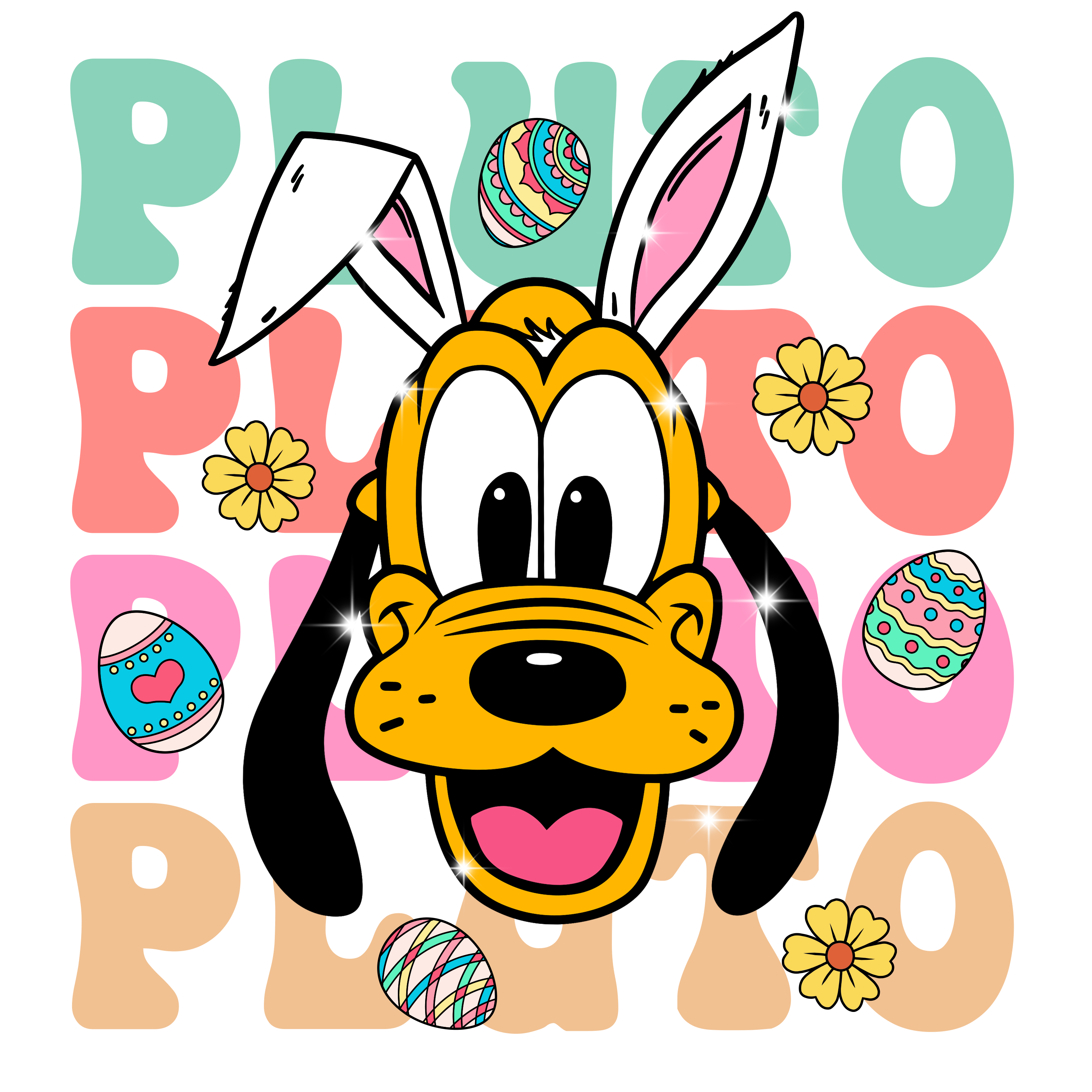 Disney Easter Pluto DTF (direct to film) Transfer – Twisted Image Transfers