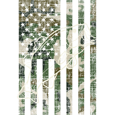 Distressed Camo Flag DTF (direct-to-film) Transfer