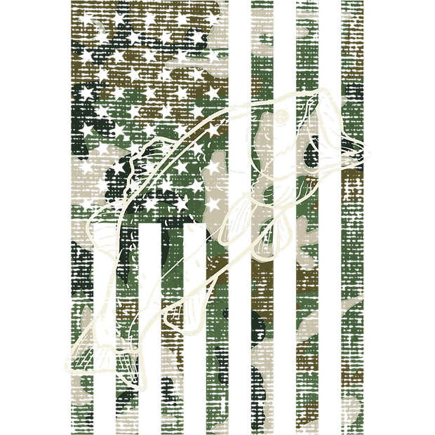 Distressed Camo Flag DTF (direct-to-film) Transfer
