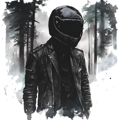 Distressed Rider in Black DTF (direct-to-film) Transfer