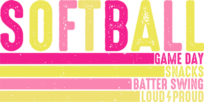 Distressed Softball Pink and Yellow DTF (Direct to Film) Transfer