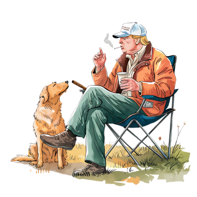 Dog Watching Trump Smoke DTF (direct-to-film) Transfer