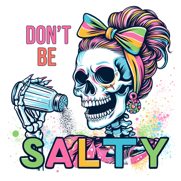 Don't be Salty Rainbow Bow DTF (direct-to-film) Transfer