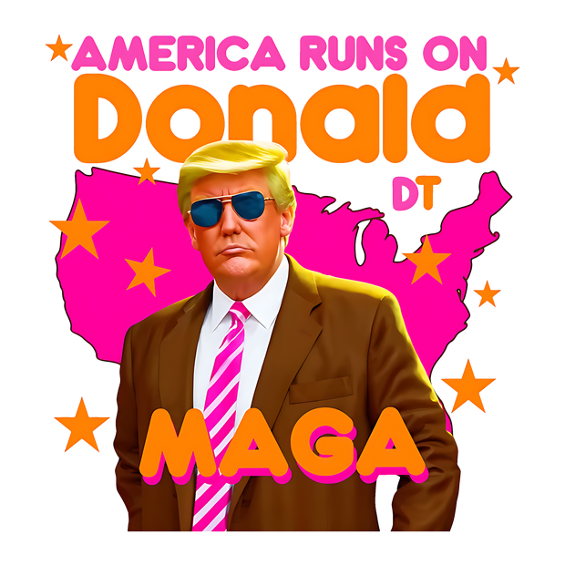 Donald Maga USA Pink DTF (direct-to-film) Transfer