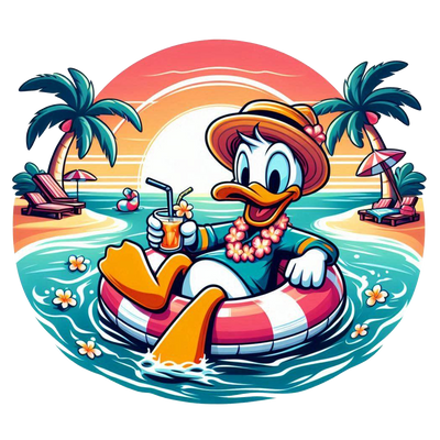 Donald in Striped Tube DTF (direct-to-film) Transfer