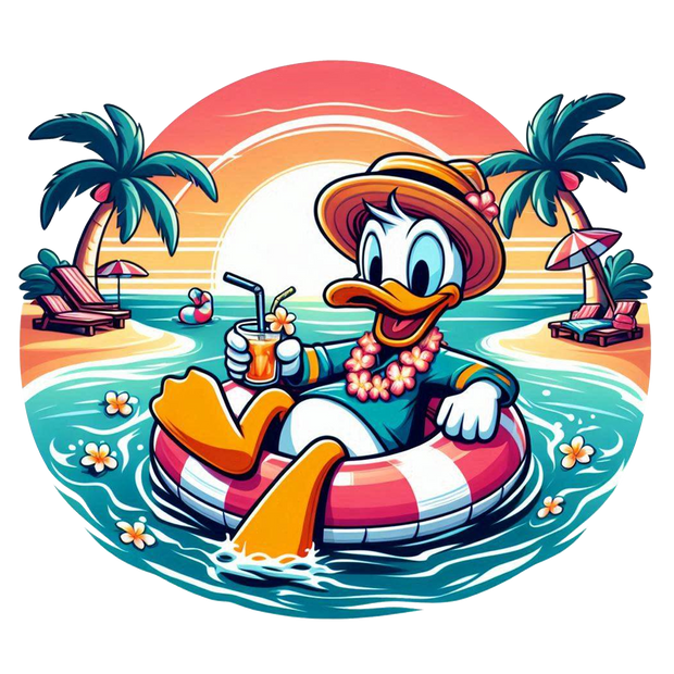 Donald in Striped Tube DTF (direct-to-film) Transfer