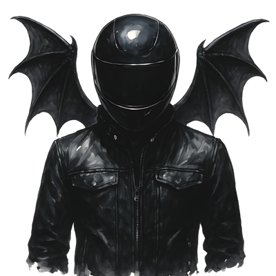 Dragon Wings on Biker DTF (direct-to-film) Transfer