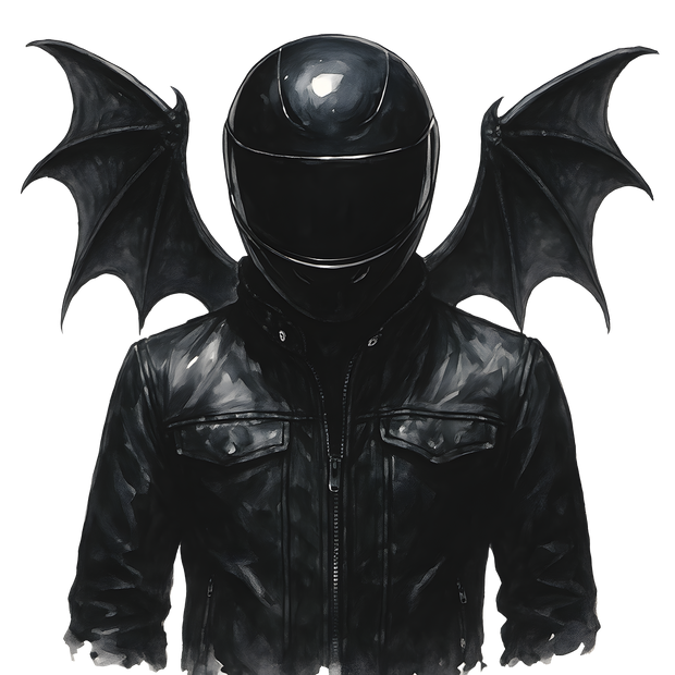 Dragon Wings on Biker DTF (direct-to-film) Transfer