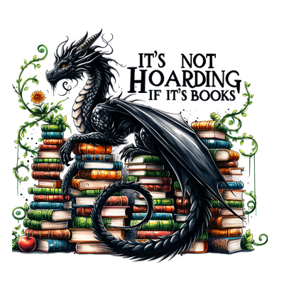 Dragon on Books Not Hoarding DTF (direct-to-film) Transfer