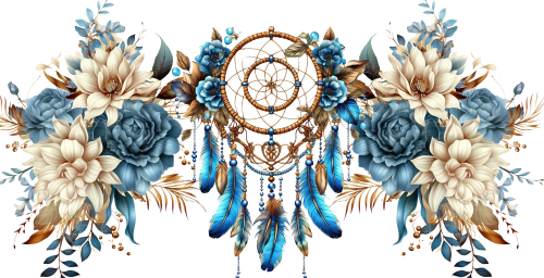 Dream Catcher Blue Boho Christmas-Retro Flower 16oz UV DTF Libby Cup Wrap