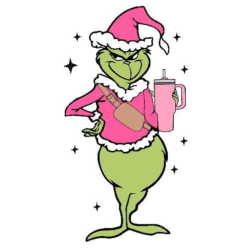 Drink Up Grinch Christmas DTF (direct-to-film) Transfer