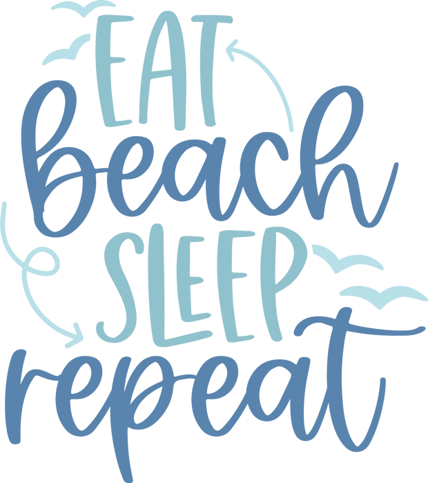 Eat Beach Sleep DTF (direct-to-film) Transfer