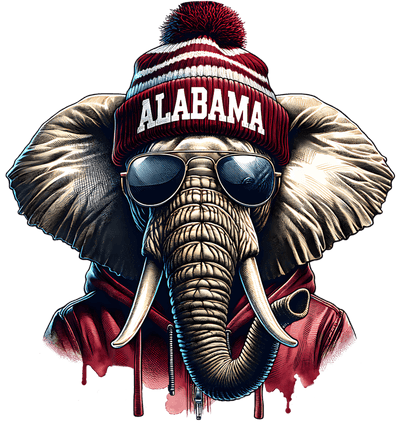 Elephant in Alabama Beannie DTF (direct-to-film) Transfer