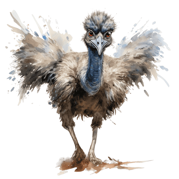 Emu Color Splatter DTF (direct-to-film) Transfer