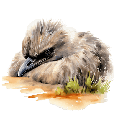 Emu Sitting in Water DTF (direct-to-film) Transfer