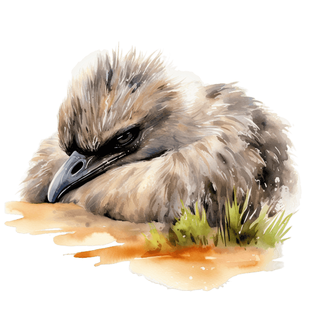 Emu Sitting in Water DTF (direct-to-film) Transfer