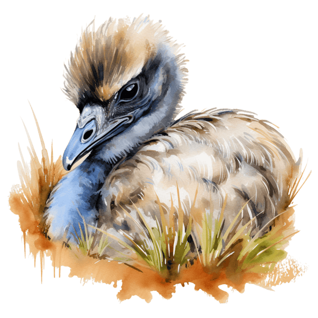 Emu in Grass DTF (direct-to-film) Transfer