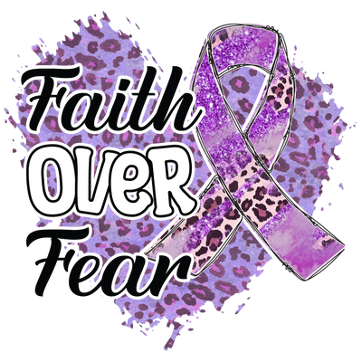 Faith Over Fear Leopard Print Alzheimer's DTF (direct to film) Transfer