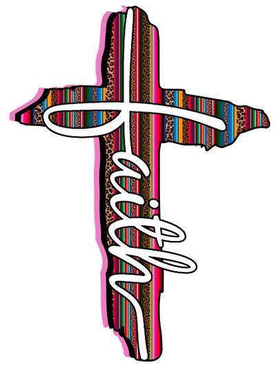 Faith Stripped Cross DTF (direct-to-film) Transfer