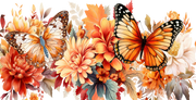 Fall Butterfly Thanksgiving 16oz UV DTF Libby Cup Wrap