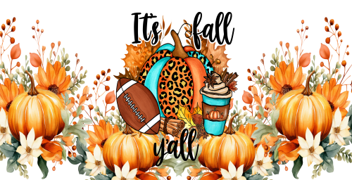 Fall Football Its FALL 16oz UV DTF Libby Cup Wrap