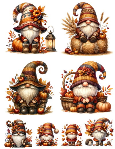 Fall Gnomes I Mini DTF Transfer Gang Sheet