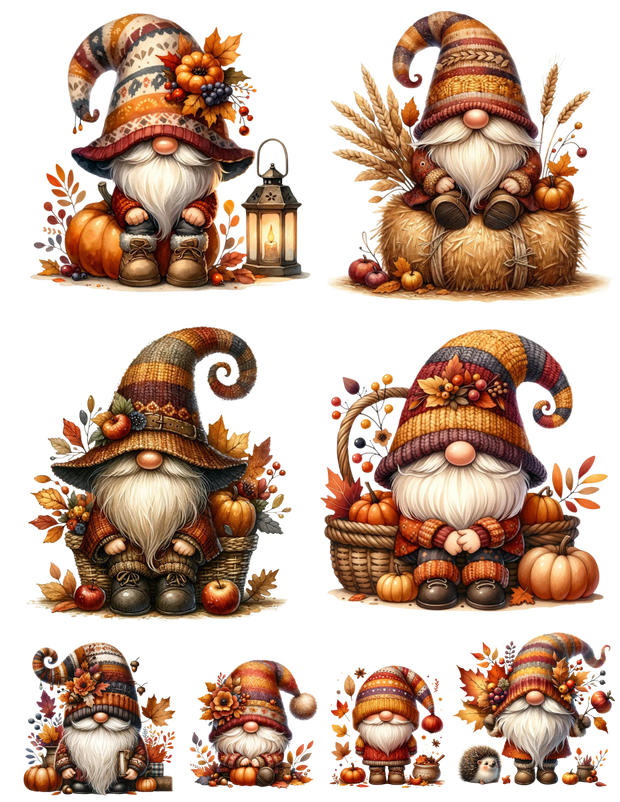 Fall Gnomes I Mini DTF Transfer Gang Sheet