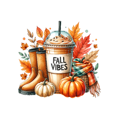 Fall Vibes Cup Of Joy Fall Thanksgiving DTF (direct-to-film) Transfer