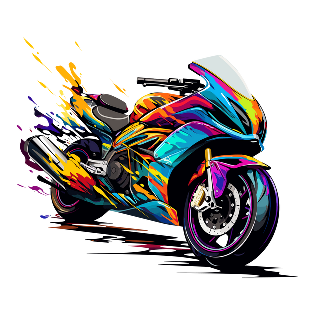 Fast Bike Color Drip DTF (direct-to-film) Transfer – Twisted Image ...