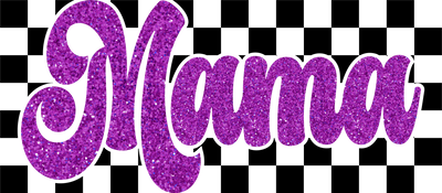 Faux Glitter Purple Mama DTF (direct-to-film) Transfer