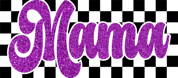 Faux Glitter Purple Mama DTF (direct-to-film) Transfer