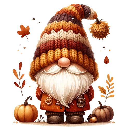 Festive Gnome 18 Fall Thanksgiving DTF (direct-to-film) Transfer