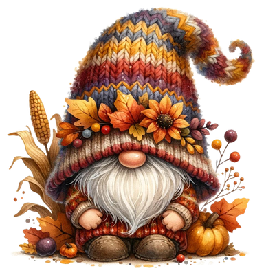 Festive Gnome 28 Fall Thanksgiving DTF (direct-to-film) Transfer