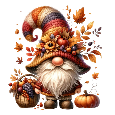 Festive Gnome 3 Fall Thanksgiving DTF (direct-to-film) Transfer (Copy)