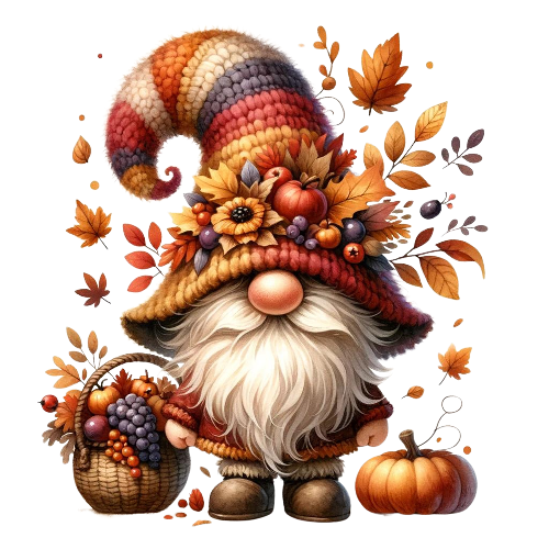 Festive Gnome 3 Fall Thanksgiving DTF (direct-to-film) Transfer (Copy)