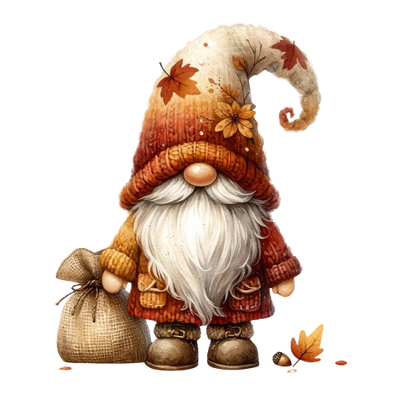 Festive Gnome 34 Fall Thanksgiving DTF (direct-to-film) Transfer