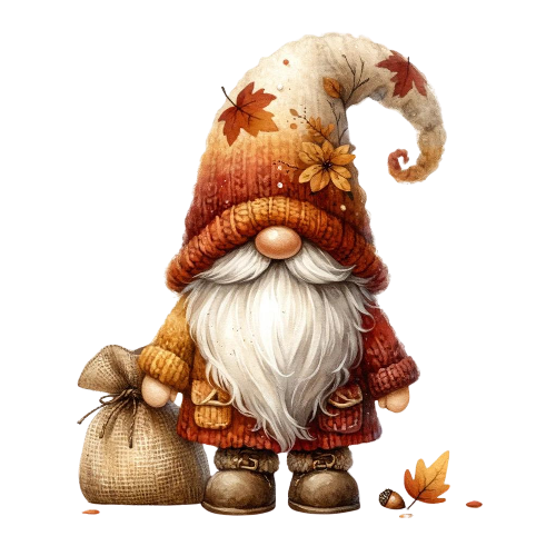 Festive Gnome 34 Fall Thanksgiving DTF (direct-to-film) Transfer