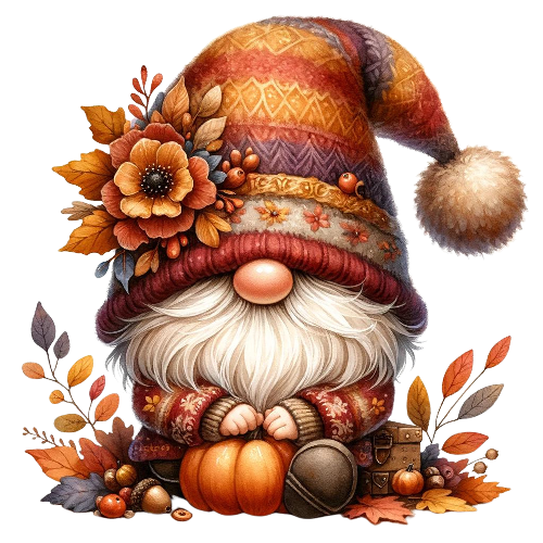 Festive Gnome 37 Fall Thanksgiving DTF (direct-to-film) Transfer