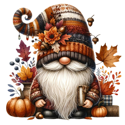 Festive Gnome 39 Fall Thanksgiving DTF (direct-to-film) Transfer