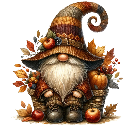 Festive Gnome 42 Fall Thanksgiving DTF (direct-to-film) Transfer