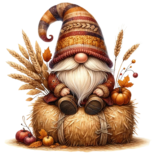 Festive Gnome 45 Fall Thanksgiving DTF (direct-to-film) Transfer