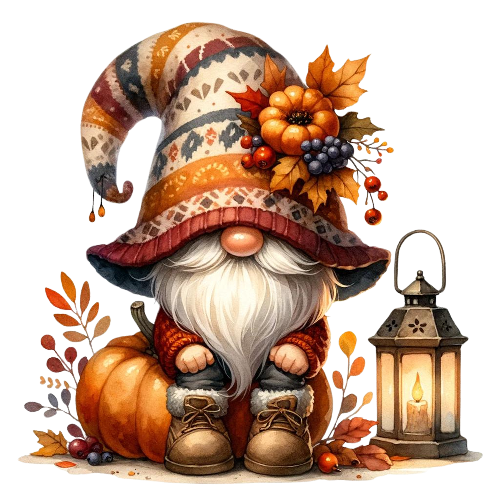 Festive Gnome 46 Fall Thanksgiving DTF (direct-to-film) Transfer