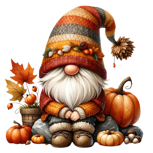 Festive Gnome 48 Fall Thanksgiving DTF (direct-to-film) Transfer