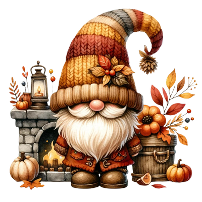 Festive Gnome 6 Fall Thanksgiving DTF (direct-to-film) Transfer