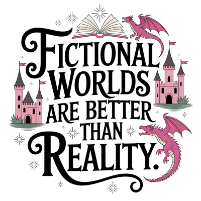 Fictional Worlds Pink Dragons & Castles DTF (direct-to-film) Transfer