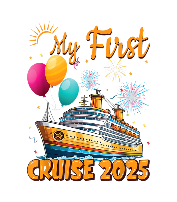 First Cruise Ship & Balloons DTF (direct-to-film) Transfer