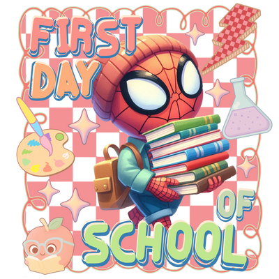First Day Spidey in Beanie DTF (direct-to-film) Transfer