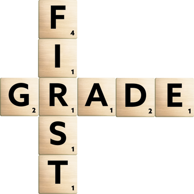 First Grade Scrabble Tiles DTF (direct-to-film) Transfer